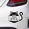 2枚セット 14x11.5cm 「猫を外に出さないで」ユーモア防水ビニール車用デカール 外装デコレーションアクセサリー 車・バイク・ノートPC・バン・窓・ドア・壁などに使用可能 | #JP07
