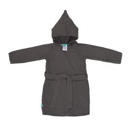 LÄSSIG Children's Bathrobe Cotton/Muslin Bathrobe Anthracite 24 - 36 Months