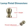 Aspen Creative Antique Brass 24056-07-2, Finial for Lamp Shade Finish,