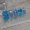 Transparent Blue Tangle Bear UruUru Handmade Nail Tip - Nail