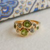 Peridot und blautopas Edelstein Cocktail Vergoldet Sterling Silber ring (US