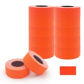 Motex 2 Line Blank Labels - 10,000 Fluorescent Red Blank Price and Date Gun Labels, Fits MX-2316