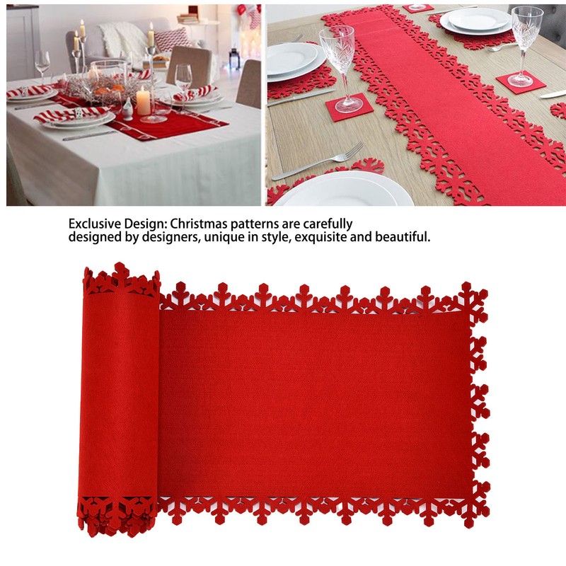 Christmas Table Runner Placemat Heat Protection Water Absorption Felt Table
