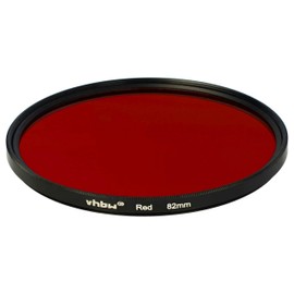vhbw Universal Colour Filter for Camera Lenses with 82 mm Filter Thread Red Filter