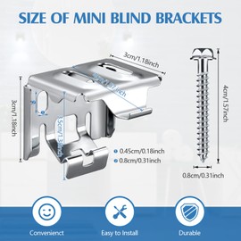 Mini Blind Brackets Bracket for Window Blinds, with Screws (12)