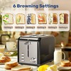 YSSOA 2-Slice Stainless Steel Toaster, 6 Browning Setting and 3