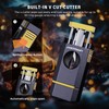 Triple Flame Torch Lighter with Built-in V Cutter, Holder and