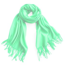 Belle Donne Women's Scarf, Pashmina Wraps, Pashmina Shawl, Hijab Solid Colors, Mint Scarfs 70 x 27