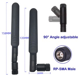 Geekstory 4PCS Dual Band WiFi 2.4GHz 5.8GHz 6dBi RP-SMA Male Antenna 15cm 6inch Universal Antenna Amplifier for WiFi Router Wireless Signal Booster