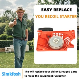 Double Spring Recoil Easy Recoil Pull Starter Assembly Replacement Parts Fit for 45cc 52cc 58cc 62cc Gasoline Chainsaw for Chainsaw 4500 5200 5800