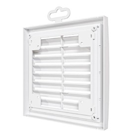 Ventilation Grille Cover White Made of ASA Plastic 200 x 200 mm Square – Exhaust Grille Slat Grille Kitchen Bathroom Garage Wall Grille