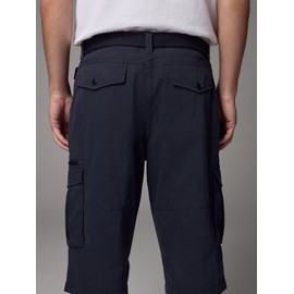 NEXT Long Cargo Shorts with Belt, navy blue, 34