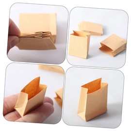 SAFIGLE 6pcs Dollhouse Paper Bag Decked Accessories Kraft Paper Bags Miniature Kits Small Paper Bag Miniature Paper Bags Kraft Mini Treat Bags Wrapping Bag Decor Paper Packing Bag Model