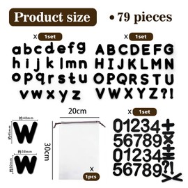 79 Pieces of Black Magnetic Letters, Magnet Toys, Number Magnets, Alphabet Refrigerator Magnets, Soft Foam Magnetic Letters Black ABC Educational Toy Set for Learning Spelling