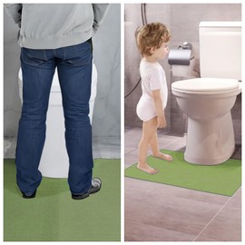 Green Disposable Toilet Mats for Clean and Hygienic Bathroom,Upgraded Disposable Toilet Mat for Children& Adults,Super Absorbent Toilet Floor mats, Non-Slip, U-Shape Potty Training-25 Pack,24" x 22"