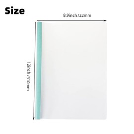 20Pcs A4 Clear Report Covers with U-Type Sliding Bar, 60 Sheet Capacity Plastic Binder Paper Protector, Report Folders with Clear Cover for Resume File Documents Presentation (5 Colors)