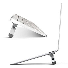 ProRiser by AQUUES Solutions – Self-Adhesive Non-Scratch Aluminum Laptop & Keyboard Stand for Desk, 1.75 & 3in Elevation, Adjustable Computer Stand, Laptop Riser – For Up to 20in Laptops and keyboards