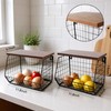 Wacloud 2-Pack Hanging Fruit Basket for Kitchen, Wall Mounted Metal