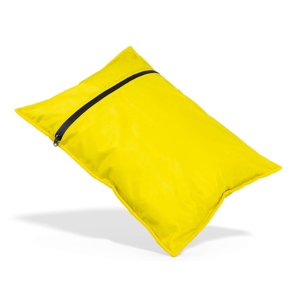Elan Quest Inflatable Travel Pillow|Stuff Sack (Small, Yellow) - Comfortable Durable Washable Lightweight Reversible Water Resistant Camping Pillow Backpacking Pillow Case - Bring Your Own Stuffing