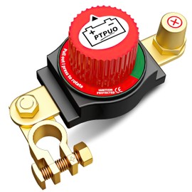 PTPUO Top Post Battery Disconnect Switch, Car Battery Disconnect Switch, 12V-48V Battery Cut/Shut Off kit for Car RV Boat Truck ATV, Suitable for Positive Terminal, Flexible Installation Options