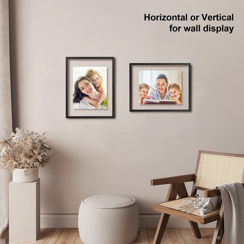 Egofine 11x14 Floating Frames Set of 2, Double Plexiglass Picture