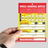Wheel Change Notice Tag Card Re-Torque Warning - 50 Cards