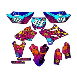 2019-2021 YZ 85 Zany Pink Senge Graphics Complete Kit with Rider I.D. Compatible with Yamaha