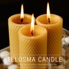 Natural Beeswax Pillar Candles 4 Packs - Honeycomb Surface -