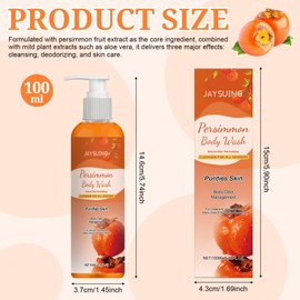 Persimmon Body Wash, Kaki Shower Gel, Natural Deodorising