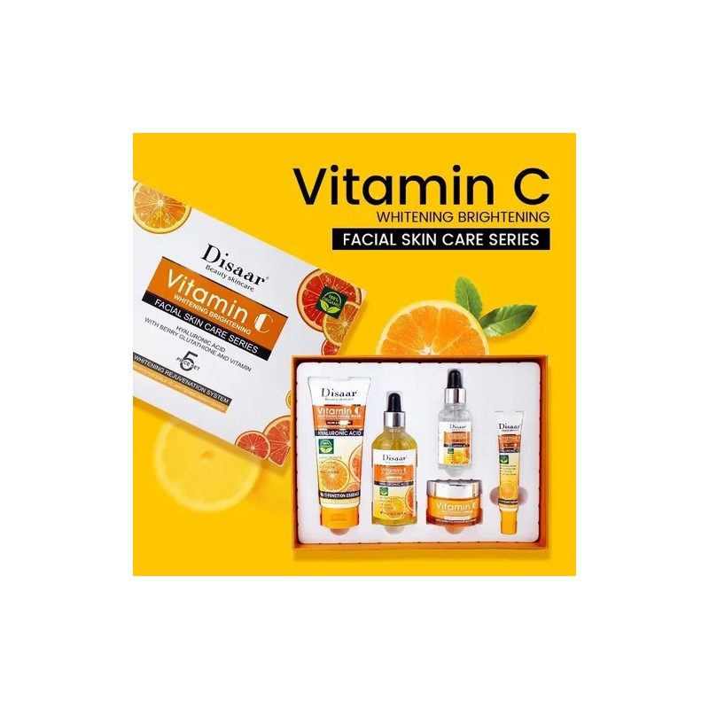 Kit Cuidado Facial 5 En 1 Vitamina C + Acido