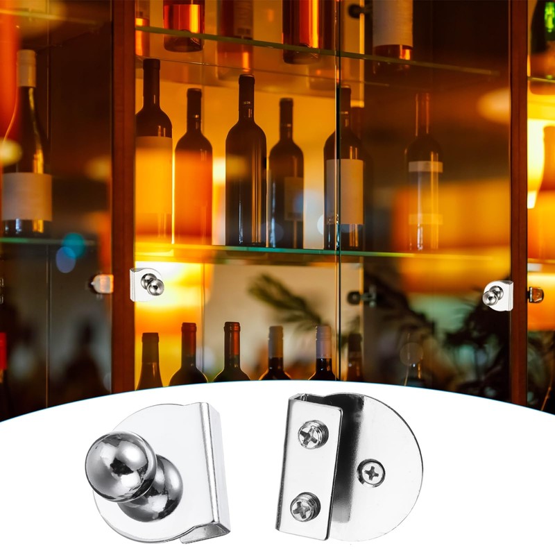 uxcell 2pcs Glass Door Pull Handles, Iron Door Clips Pull