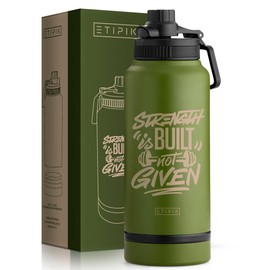 Sport-Trinkflasche, 940 ml, Edelstahl, doppelwandig, Sportflasche, Druckknopfverschluss, integriertes Schlüsselfach, minimalistisches Design, BPA-frei, 100 ml