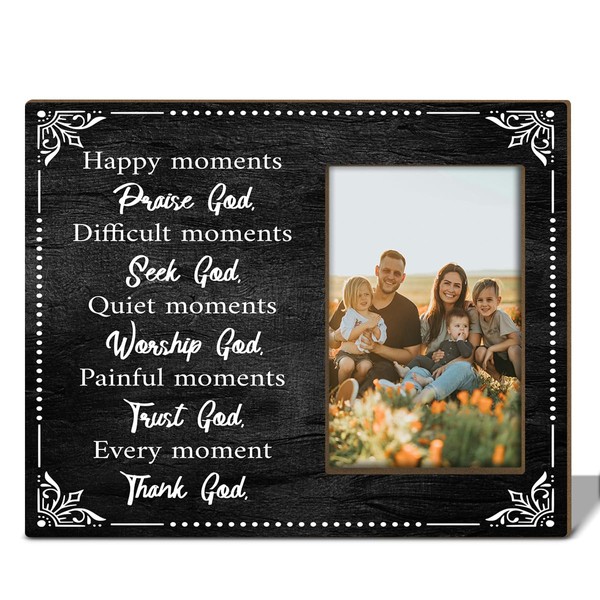Religious Gifts Happy Moments Praise God Wood Frames, 4x6 Photo