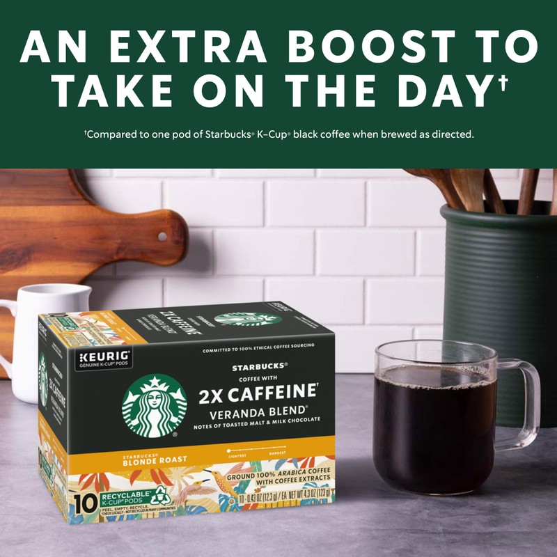Starbucks K-Cup Coffee Pods, Starbucks Blonde Roast Coffee With 2X