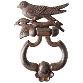 Fallen Fruits BR15 Bird Silhouette Door Knocker, Antique Brown, Measures 1-1/2-inch H by 5.8-inch L by 7-inch W
