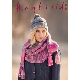 Hayfield Bonanza Chunky Knitting Pattern - 10048 Textured Hat & Scarf
