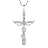Oskani Angel Wing Necklace 925 Sterling Silver Cross Pendant 5A