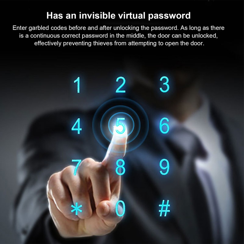 Fingerprint Lock Keyless Entry Smart Handle Password Electronic for Tuya