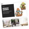 MERRYHAPY 2pcs Mushroom Figure Mushroom Statue Fairy Plants Stakes Ceramic