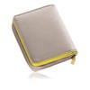 Mura's Goat Leather, Saffiano Leather, Women's, Bi-Color, Bi-Color, Anti-Skimming, Gray