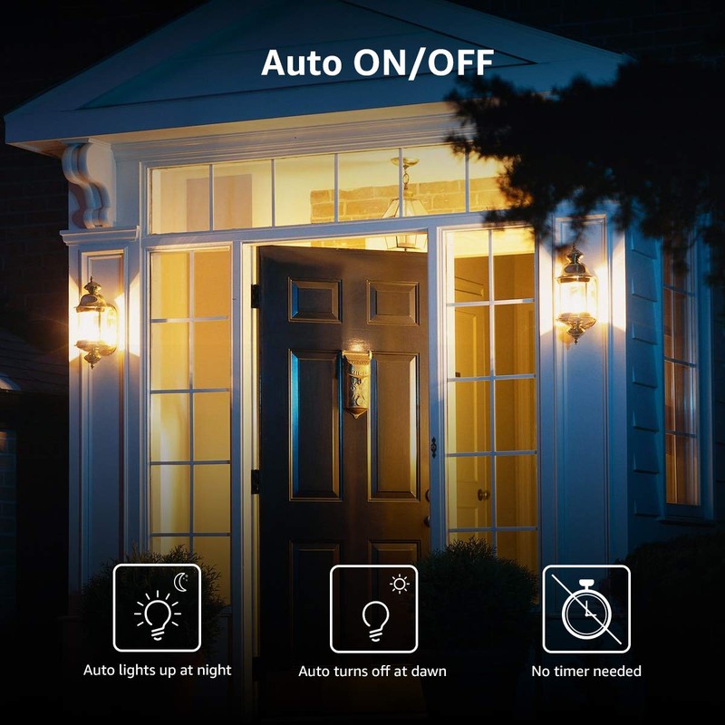 Lepro Dusk to Dawn Light Bulbs Outdoor Lighting, Auto On/Off,