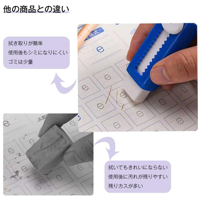 Pencil Eraser, 3 Pack, 3 Colors, Retractable Eraser, Push-Pull Eraser,
