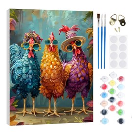 RICUVED Rooster Paint by Numbers Kit for Adults–Animal Paint by Numbers DIY Oil Acrylic Painting 30x40cm with Wooden Frame, Easy Art Set for Adults Kids, Perfect for Decor Gift