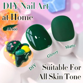 Double Rhythm 15ML Gel Polish Pure Sheer Same Color Same Bottle Soak Off Gel Polish Art Manicure Salon DIY at Home for Women (Deep Green-A1460)