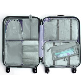 Dessnill Suitcase Organiser Set, 8 Pieces, Packing Cubes, Waterproof Travel Garment Bags, Packing Bags for Suitcase, Space-Saving Suitcase Organiser Set, Waterproof Travel Essentials