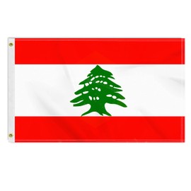 3×5 FT Lebanon Flag, Large 100D Lebanese National Outdoor Banner,Doube Side Printing Syrian Libanese Decor for Patio Garden with Brass Gromment