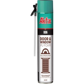Akfix 806 Door and Window Spray Foam Insulation Can (1x29 Oz.) - Low Expansion Waterproof Sealant with Straw, Polyurethane Expanding Foam Insulation Spray for Big Gaps and Cracks | 29 Oz. 1 Pack