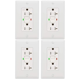 ANKO GFCI Outlet 20 Amp 4 Pack, UL Listed, Self-Test with LED Indicator, Tamper-Resistant, Weather Resistant Receptacle Indoor or Outdoor Use with Decor Wall Plates and Screws
