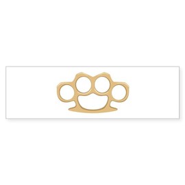 CafePress Brass Knuckles 10"x3" Rectangle Vinyl Bumper Sticker Car Decal