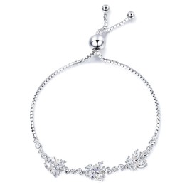S925 Sterling Silver Butterfly Charm Bracelet For Women Birthstone Butterfly Jewelry Charms Bracelets Gifts For Birthday Anniversary Valentines Day For Her (Apr)